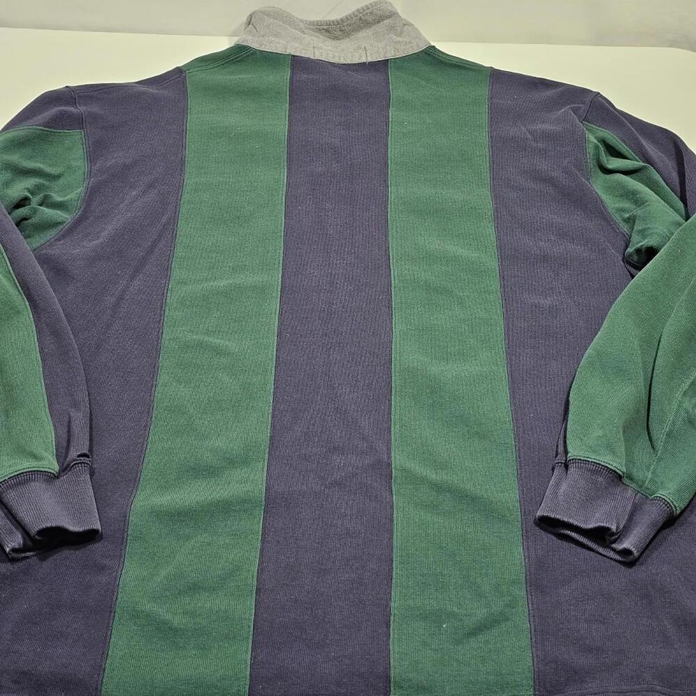 Vtg Ralph Lauren Striped Rugby Long Sleeve Polo. 100% Cotton. Mens Large READ - Picture 10 of 11